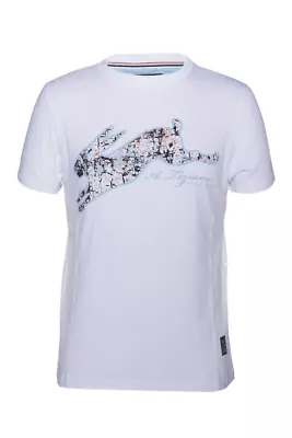 Men's A. Tiziano White/Navy  Joseph  Graphic Crew-Neck T-Shirt - 2XL • $29.95