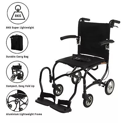 MobiQuip 8kg Travel Wheelchair Ultra Lightweight Portable Transit Travel Chair • £249