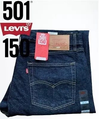 Levis 501 Original Straight Fit 150 Years Jeans For Mens Indigo 00501-0115 • £39.99