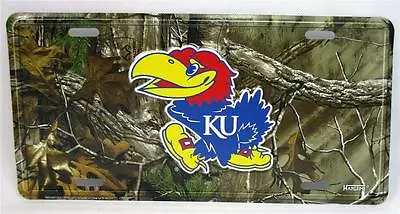 Kansas University Jayhawks Realtree Camo Car Truck Auto Tag License Plate Game • $8.50