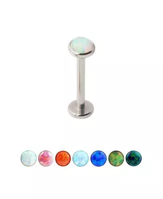 316L Surgical Steel Labret Monroe Stud Ring 8mm Screw Post Choose Your Opal 16G • $14