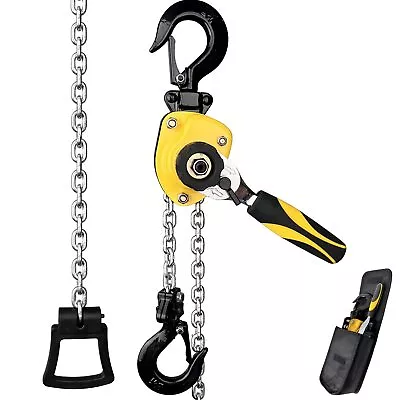 Chain Hoist Mini Puller 550 Lbs 1/4 Ton 5 FT Lift G80 Chain Ratchet Hoist Wit... • $65.84