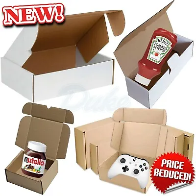 White Or Brown Shipping Cardboard Boxes Postal Mailing Gift Packet Small Parcel • £394.28