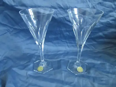 VILLEROY & BOCH COLONNADE Lot Of 2 7 1/8 Crystal  Wine Glasses.  MINT! • $34.97