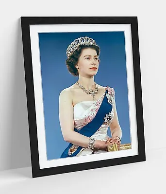 Young Queen Elizabeth Ii Coronation -framed Wall Art Picture Poster Print Decor • £37.99