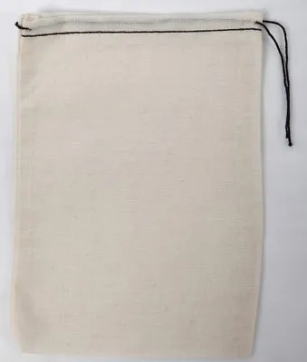 100 (5x7) Cotton Muslin Drawstring Bags With Black Hem And Drawstring • $55