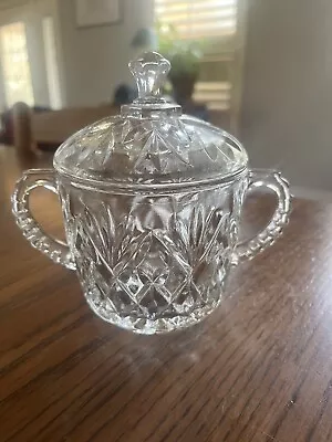 Vintage Traditional CutGlass Sugar Bowl With Lid  • $15