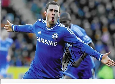 STUNNING EDEN HAZARD SIGNED CHELSEA FC 12x8 GLOSSY PHOTO2 • £39.99