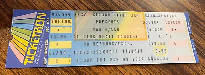 Van Halen Autograph Opening Band Rare Unused Concert Ticket Cincinnati 3/9/1984 • $19.99