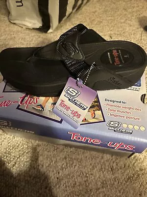 SKECHERS WOMEN'S TONE UP Goam Punk SANDALS BLACK SIZE 8 New In Box • $14.99