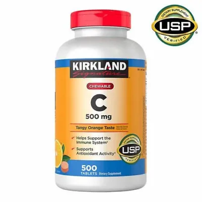 Kirkland Signature CHEWABLE VITAMIN C 500mg 500 Tablets ==FREE DELIVERY== • $22.96