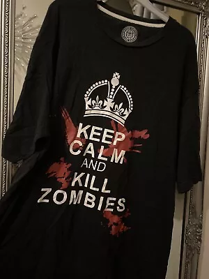 Men’s Size 3XL OBSCENE CLOTHING LADS RAGS. Keep Calm And Kill Zombies T Shirt  • £5