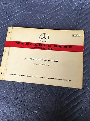 MERCEDES PONTON W121 180 180D 180c SPARE PARTS MANUAL EDITION A • $75