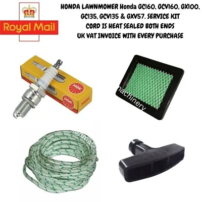 Honda Gcv135 Gcv160  Gcv190 Izy Hrs Lawnmower Service Kit Air Filter Plug • £13.99