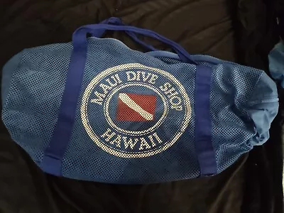 Vintage Maui Dive Shop Scuba Diving Scubas Gear Mesh Duffle Bag Blue • $35