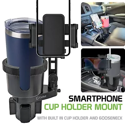 Phone Cup Holder Mount For Car – Universal Vehicle Cell Phone Mount Adjustable • $29.99