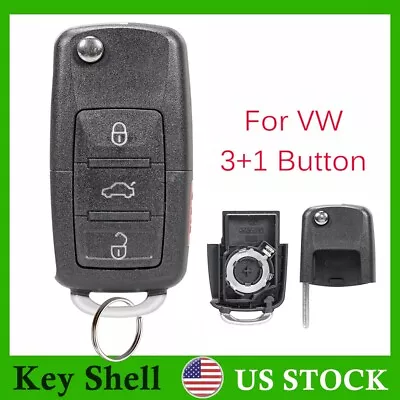 Flip Remote Key FOB Shell Case 3 Button For Volkswagen VW Golf Mk4 Beetle Jetta • $8.95