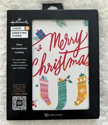 New Hallmark Pack Of 10 Personalized Video Cards Merry Christmas And Stockings • $3.99