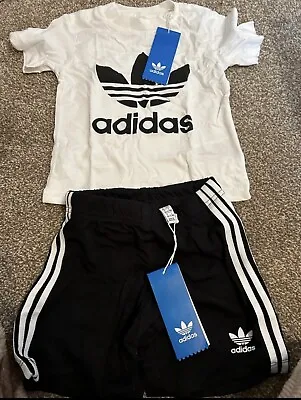 New Boys Adidas Original Shorts & T Shirt Set  12-18 Months Infant Baby! • £15.99