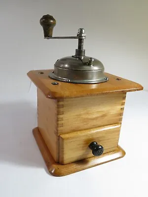 Vintage  1940s Robert Zassenhaus Solid Birch Box Conical Burr Coffee Grinder • $69