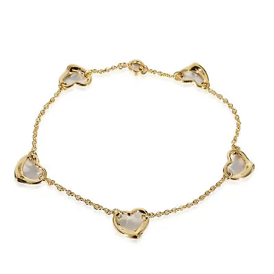 Tiffany & Co. Elsa Peretti Open Heart 5 Station Bracelet In 18K Yellow Gold • $1600