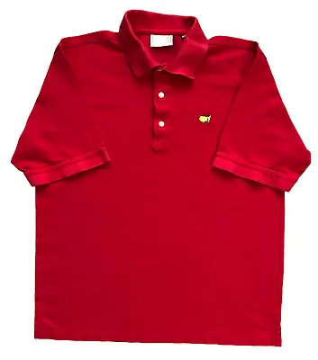 Masters Augusta National Golf Shop Mens Red Golf Polo Pima Cotton Shirt Medium • $14