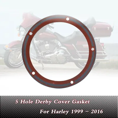 $9.98 • Buy 5 Hole Derby Cover Gasket For Harley Twin Cam Softail Touring Dyna 1999-2016 15