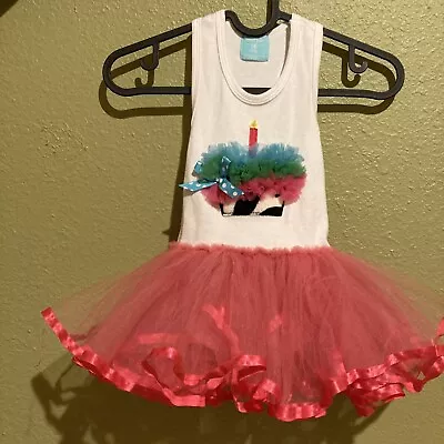 MUD PIE  12-18 M Baby Girl Summer Tank  Tutu BIRTHDAY Dress With Cupcake Candle • $17.99