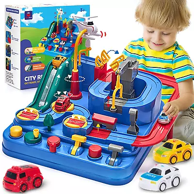 Kids Toys For 3 Year Old Boys Car Race Track Boys Toys Age 3 4 Adventure Vehicl • £25.33