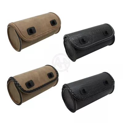 Motorcycle Fork Bag PU Leather Handlebar Tool Pouch Sissy Bar Roll Storage Bag • $21.99