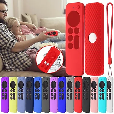 $16.93 • Buy For Apple TV 4k 2021 Remote Control Silicone Protective Cover Case With Lanyard