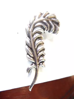 Vintage Old Mexico 3 1/4  Sterling Silver Feather Pin 60's Mexico Pin • $45