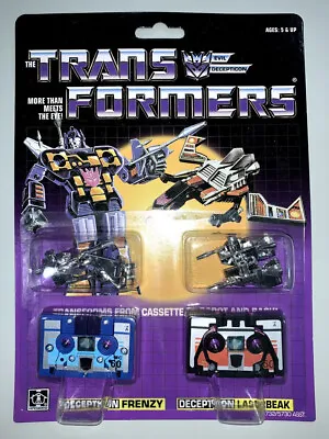 New Transformers G1 Decepticons Cassette Laserbeak & Frenzy Reissue 80's Toy • £26.40