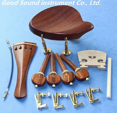 1set New Rosewood 4/4 Violin Accessories Bridge Chinrest Endpin Tuner Tail Gut • $19.99