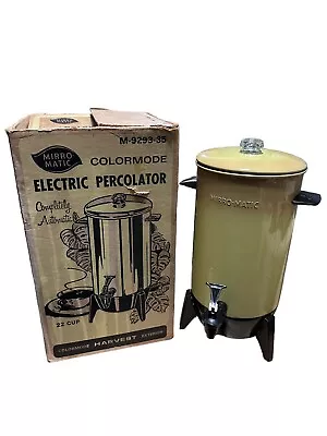 Mirro Matic Electric Percolator Coffee Maker 22 Cup Colormode Harvest Gold  • $22.49