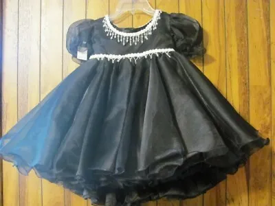 Black Pageant Dress Girls Size 5 6 Glitz Glam Cupcake Dress Worn Once Short • $75