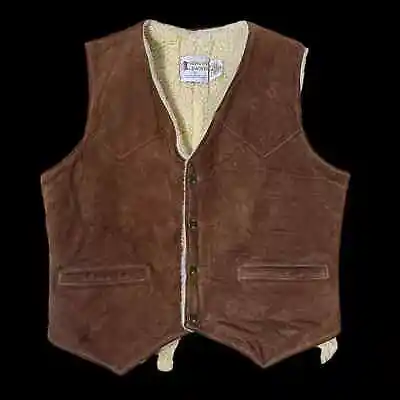 Vintage Sherpa Lined Suede Jacket Size 42 • $35