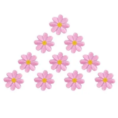 Flower Daisy Embroidered Badge Sew On / Iron On Patch Applique Pink 1 Piece • £1.99