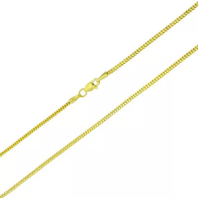 14K Yellow Gold 1.5mm Franco Square Box Wheat Foxtail Chain Pendant Necklace 20  • $191