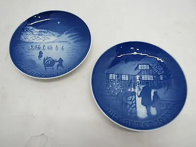 Two B & G Copenhagen Porcelain Denmark  7  Christmas Plates 1972 1973 Greenland • $12.99