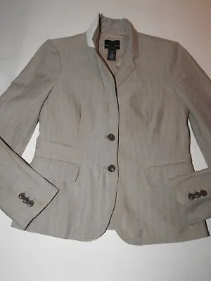 J. Crew Grey Beige Rayon 2 Button Schoolboy Herringbone Blazer Jacket Size: 2 • $19.99