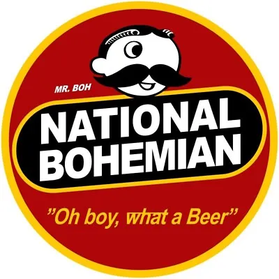 National Bohemian Beer W/ Mr. Boh NEW Sign 18  Dia. Round USA STEEL • $84.88