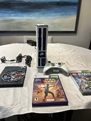 Microsoft Xbox 360 STAR WARS Limited Edition Complete Console R2D2 Sounds Bundle • $150