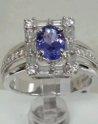 18kgold  Tanzanite 0.32ct AAA    W/ Diamonds 0.80ct Fcolor VS2 Fine Jewelry • $1300