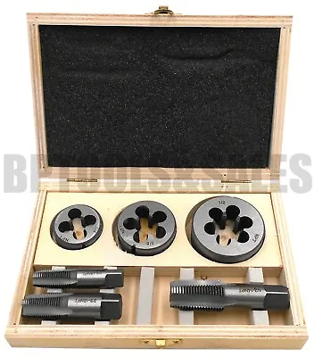 6pc Pipe Tap And Die 1/4  X 18 3/8  X 18 1/2  X 14 NPT Engine Repair Tool Set • $24.99