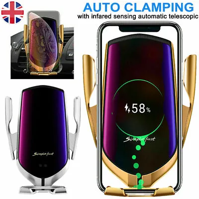 Fast Qi Wireless Car Charger Charging Smart Mount For IPhone Android Samsung  • £13.99