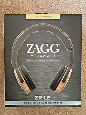 ZAGG Audio ZR-LE Premium Stereo Headphones Bamboo 50mm Driver Noise Isolation • $78.50