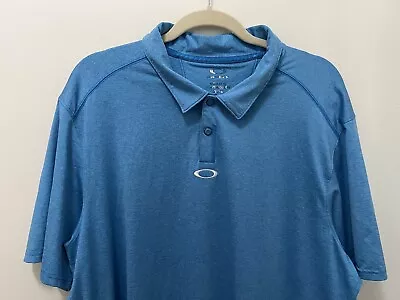 Oakley Golf Polo Shirt Mens XL Blue Lightweight Regular Fit Hydrolix • $15.99