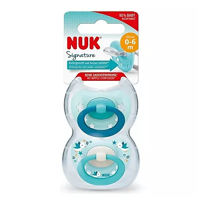 £6.97 • Buy NUK Baby Boy Blue Dummies BPA Free Orthodontic Soothers 0-6 MONTHS Pack Of 2