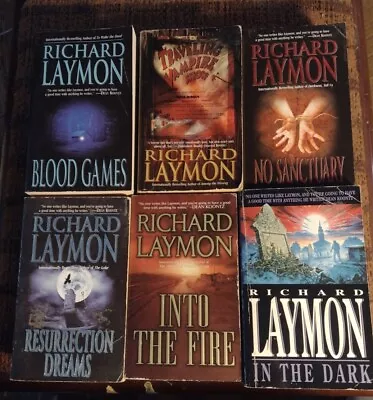 LOT Of 6 Horror Books By Richard Laymon-blood Games-In The Dark- Leisure Fiction • $35.47